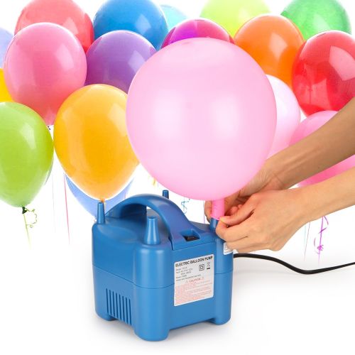  AGPTEK AGPtek Two Nozzle High Power Electric Balloon Inflator Pump Portable Blue Air Blower,680W High Power,Inflate In One Second