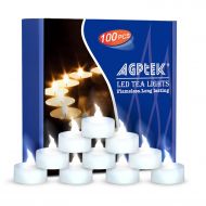 AGPTEK AGPtEK 100pcs Flickering LED Flameless Tealights Candles Battery-Operated Flameless LED Tealights For Wedding Holiday Party Home Decoration (Cool White)
