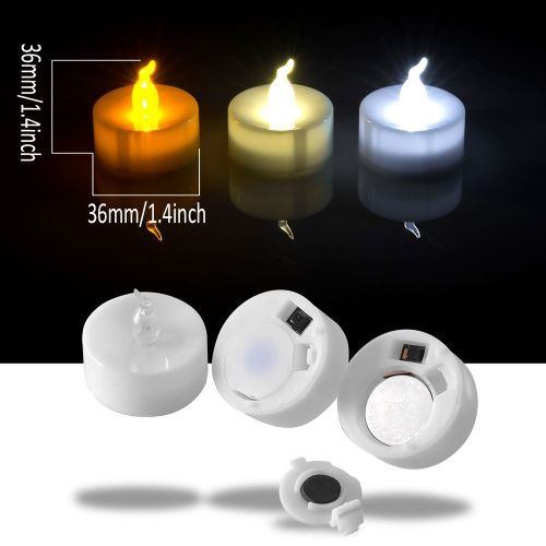  AGPTEK AGPtEK 100pcs Flickering LED Flameless Tealights Candles Battery-Operated Flameless LED Tealights For Wedding Holiday Party Home Decoration (Cool White)