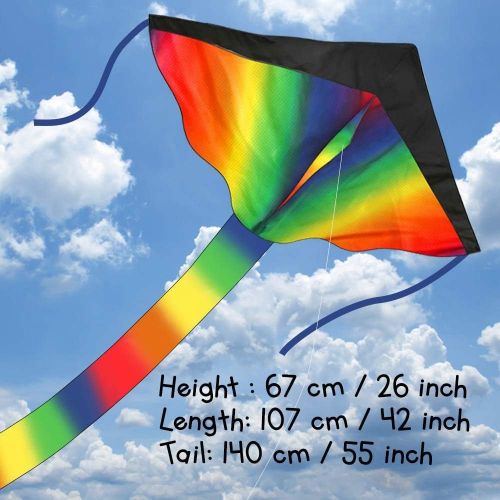  [아마존베스트]AGreatLife aGreatLife Huge Rainbow Kite for Kids for Outdoor Games and Activities