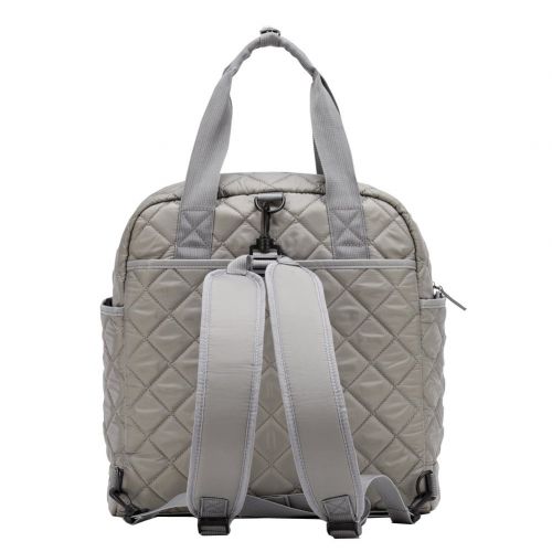  AGVA Large Convertible Diaper Backpack Tote Crossbody Bag with Nappy Changing Pad, Small Carry Bag - Silver Gray