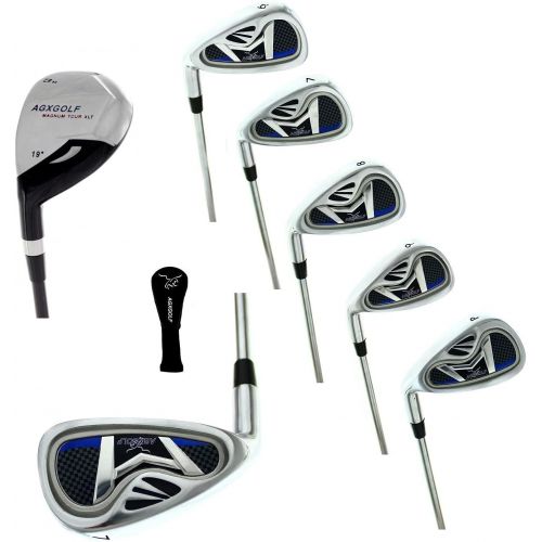  [아마존베스트]AGXGOLF Ladies Magnum NXT Left or Right Ladies Flex Irons Set w/Hybrid Utility Long Iron +5,6,7,8 & 9 + PW: Petite Regular Built in USA!