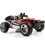 AHAHOO RC Cars 1:12 Scale 35MPH+ High Speed Off-Road Remote Control Vehicle 2.4Ghz Radio Controlled Racing Monster Trucks Rock Climber with LED Light Vision (Red)