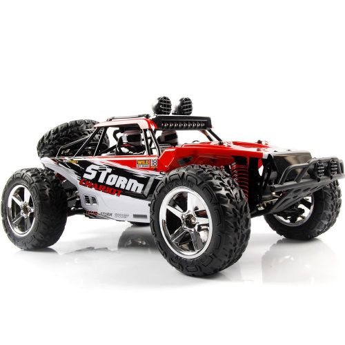  AHAHOO RC Cars 1:12 Scale 35MPH+ High Speed Off-Road Remote Control Vehicle 2.4Ghz Radio Controlled Racing Monster Trucks Rock Climber with LED Light Vision (Red)