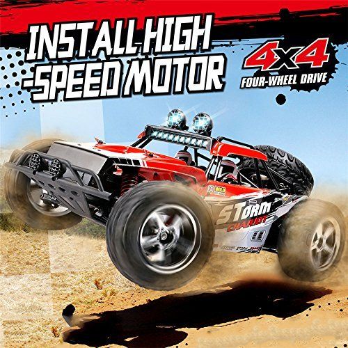  AHAHOO 1:12 Scale RC Cars 35MPH+ High Speed Off-Road Remote Control Vehicle 2.4Ghz Radio Controlled Racing Monster Trucks Rock Climber with LED Light Vision (Red)