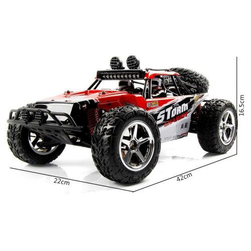  AHAHOO 1:12 Scale RC Cars 35MPH+ High Speed Off-Road Remote Control Vehicle 2.4Ghz Radio Controlled Racing Monster Trucks Rock Climber with LED Light Vision (Red)