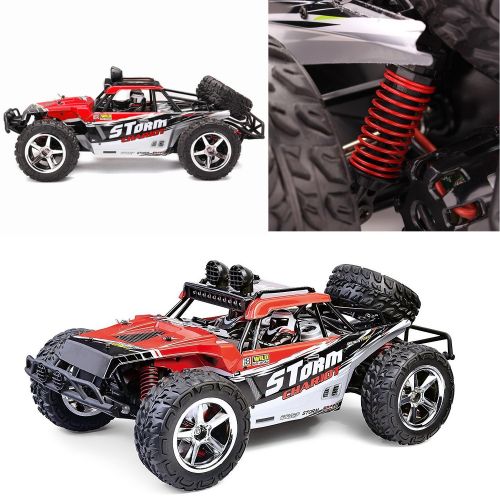  AHAHOO 1:12 Scale RC Cars 35MPH+ High Speed Off-Road Remote Control Vehicle 2.4Ghz Radio Controlled Racing Monster Trucks Rock Climber with LED Light Vision (Red)