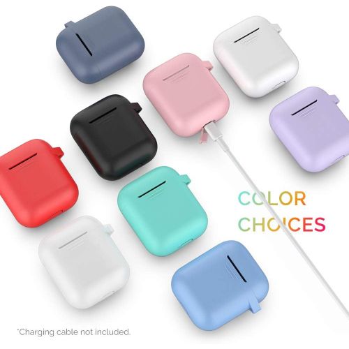  [아마존베스트]AHASTYLE AhaStyle Upgrade AirPods Case Protective Cover (Front LED Visible) Silicone Compatible with Apple AirPods 2 and 1（Black）