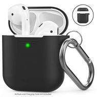 AHASTYLE AhaStyle AirPods Huelle Silikon AirPods Case [Front-LED Sichtbar] Kompatibel mit Apple AirPods 2 & 1 (2019) (Ohne Karabiner, Rosa)