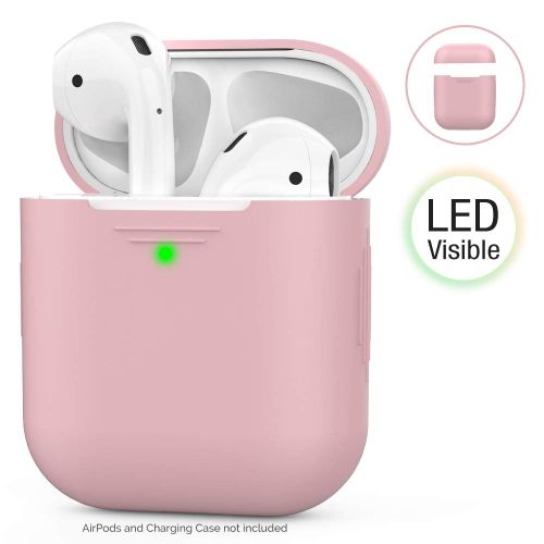  [아마존 핫딜]  [아마존핫딜]AHASTYLE AhaStyle AirPods Huelle Silikon AirPods Case [Front-LED Sichtbar] Kompatibel mit Apple AirPods 2 & 1 (2019) (Ohne Karabiner, Rosa)