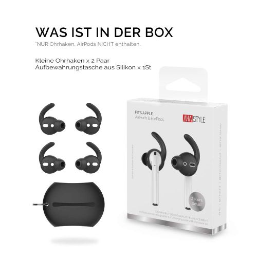  [아마존 핫딜]  [아마존핫딜]AHASTYLE AhaStyle Airpods Silikon Ohrpolster mit Ohrbuegel - Airpods Aufsatz 2 Paar Airpods Earplugs Anti-Rutsch mit Silikon Aufbewahrungshaken Tasche fuer AirPods 2 & 1 und EarPods