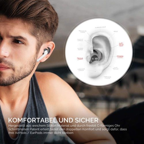  [아마존 핫딜]  [아마존핫딜]AHASTYLE AhaStyle Airpods Silikon Ohrpolster mit Ohrbuegel - Airpods Aufsatz 2 Paar Airpods Earplugs Anti-Rutsch mit Silikon Aufbewahrungshaken Tasche fuer AirPods 2 & 1 und EarPods