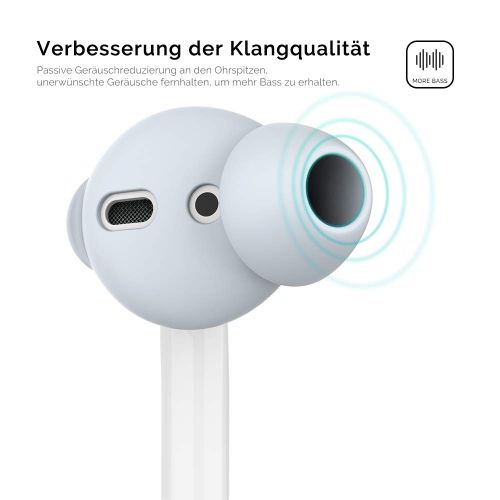  [아마존 핫딜]  [아마존핫딜]AHASTYLE AhaStyle Silikon Ohrpolster Ohrstoepsel aus Silikon - Ohrstoepsel Anti-Rutsch Schutz Headset mit Silikon-Aufbewahrungshaken Tasche fuer Apple AirPods 2 & 1 und EarPods (3 Paare Klein,