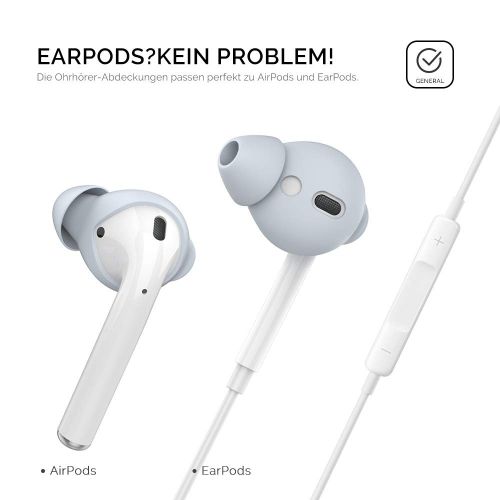  [아마존 핫딜]  [아마존핫딜]AHASTYLE AhaStyle Silikon Ohrpolster Ohrstoepsel aus Silikon - Ohrstoepsel Anti-Rutsch Schutz Headset mit Silikon-Aufbewahrungshaken Tasche fuer Apple AirPods 2 & 1 und EarPods (3 Paare Klein,