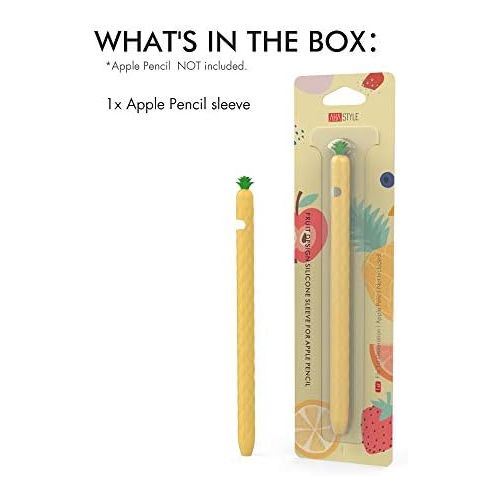  [아마존베스트]AhaStyle iPencil Case Sleeve Cute Fruit Design Silicone Soft Protective Cover Accessories Compatible with Apple Pencil 1st Generation(Yellow)