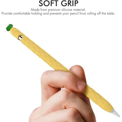  [아마존베스트]AhaStyle iPencil Case Sleeve Cute Fruit Design Silicone Soft Protective Cover Accessories Compatible with Apple Pencil 1st Generation(Yellow)