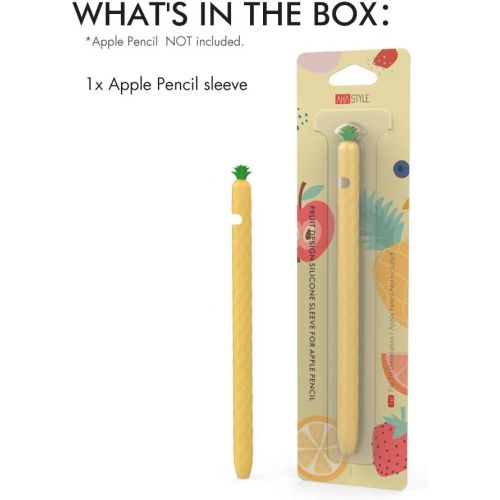  [아마존베스트]AhaStyle iPencil Case Sleeve Cute Fruit Design Silicone Soft Protective Cover Accessories Compatible with Apple Pencil 1st Generation(Yellow)