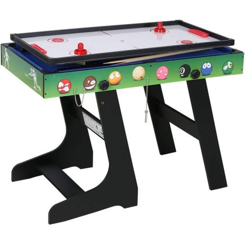  [아마존베스트]AHHC Multi Function 4 in 1 Combo Game Table, Soccer Foosball Table, Pool Table, Air Hockey Table, Table Tennis Table with Folding Legs，48 inch