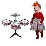 [아마존베스트]AHOMASH Small Jazz Drum Sets for Kids 1-5 Years Old Beats Musical Toys Plastic Drum Kit with Cymbal & Drumsticks