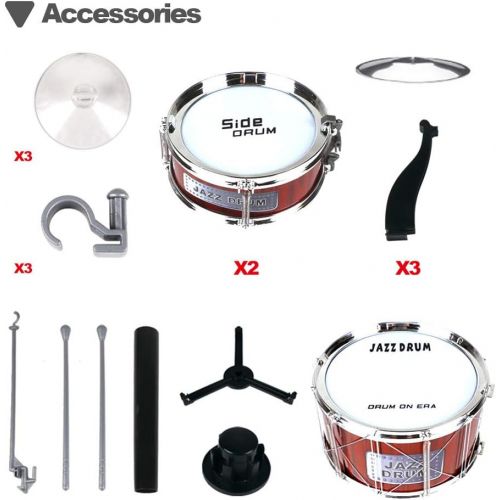  [아마존베스트]AHOMASH Small Jazz Drum Sets for Kids 1-5 Years Old Beats Musical Toys Plastic Drum Kit with Cymbal & Drumsticks