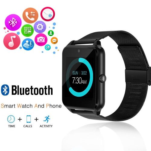  Smartwatches AHSSZ HV09 Bluetooth Smart Watch Phone with Camera for Smart phones Call Sync and Handfree Support Android 4.2 or above and iPhone5s66s77s(black)