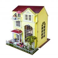 AHWZ 3D Puzzle, DIY Doll House Wooden Mini Cabin Kit Holiday Birthday Gift for Girls and Children Happy Home
