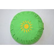 /AHaTextildesign Meditation pillow, Yoga pillow, Zafou, Sun Green