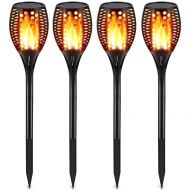 AHongem Waterproof Decoration Dancing Fire Spotlights for Garden, Landscape, Lawn, Pathway, Patio, Yard, Driveway (Upgraded V2.0) Solar Torch Light with Flickering Flame, 4-Pack