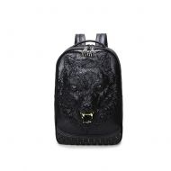 AIBAG Aibag Personalized 3D Wolf PU Leather Casual Laptop Backpack School Bag