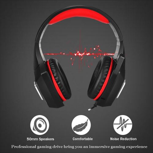  [아마존베스트]AIBOONDEE Red 3.5 mm Jack Wired On-Ear Headphones