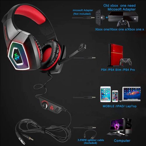  [아마존베스트]AIBOONDEE Red 3.5 mm Jack Wired On-Ear Headphones