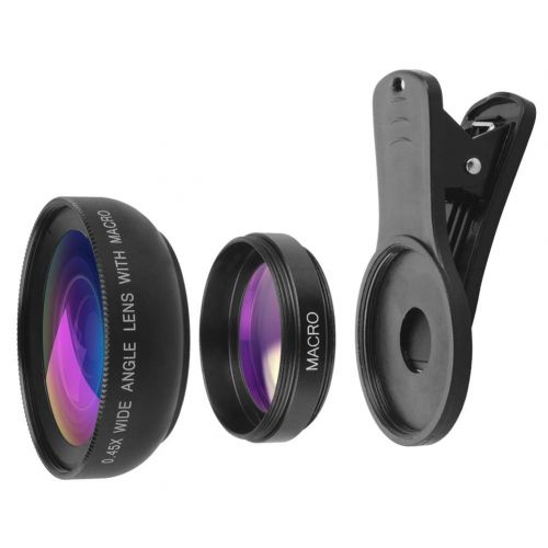  AIBOTY Cell Phone Camera Lens Kit，12x Macro Lens+0.45x Super Wide Angle Lens，Most Models for iPhone & Android