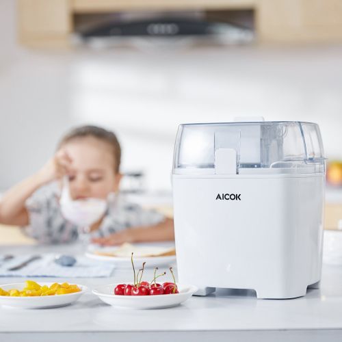  AICOK Aicok Automatic Ice Cream Maker Frozen Yogurt and Sorbet Maker Machine, 1.5 Quart, White