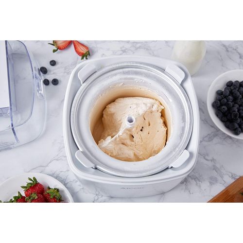  AICOK Aicok Ice Cream Maker, 1.5 Quart Ice Cream Machine, Frozen Yogurt and Sorbet Machine with Timer Function and Recipe Book, White