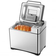 AICOK Aicok Automatic Bread Maker, 2.2LB Fully Stainless Steel Bread Machine with Dispenser(19 Programs, 3 Loaf Sizes, 3 Crust Colors, 15-Hour Delay Timer, 1H Keep Warm, Gluten Free Sett