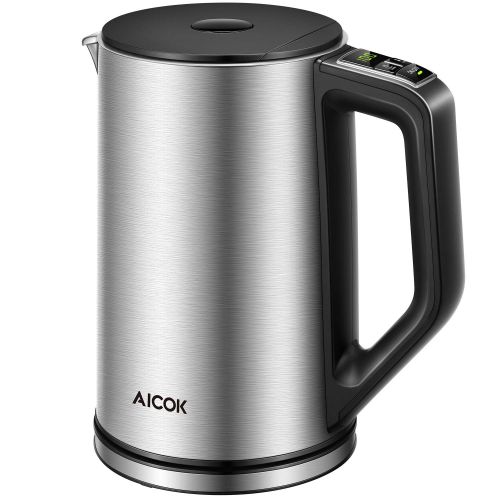  AICOK Aicok Electric Kettle Temperature Control, Double Wall Cool Touch Stainless Steel Water Kettle with LED Display from 90 ℉-212℉| BPA-Free | Strix Control | Keep Warm | Quick Boil |