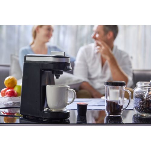  AICOK Aicok Single Serve Coffee Maker, Coffee Machine with 12OZ Water Tank, for Most Single Cup Pods including K-Cup Pods, Quick Brew Technology Travel One Cup Coffee Brewer