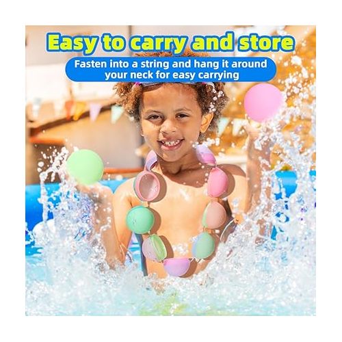  Reusable Water Balloon Pool Toys,10 PCS Self Sealing Silicone Water Ball Pool Beach Toys for Kids,Summer Fun Water Toys for Outdoor Activities, Summer Party, Water Park, Family Game