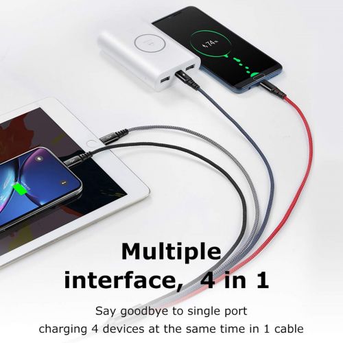  [아마존 핫딜]  [아마존핫딜]AICase Mcdodo Multi USB Kabel Universal USB Ladekabel 4 in 1 Mehrfach 3A 1,2 m Nylongeflecht fuer Mobiltelefone,Tablets und mehr