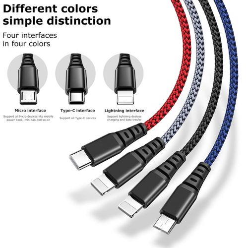  [아마존 핫딜]  [아마존핫딜]AICase Mcdodo Multi USB Kabel Universal USB Ladekabel 4 in 1 Mehrfach 3A 1,2 m Nylongeflecht fuer Mobiltelefone,Tablets und mehr
