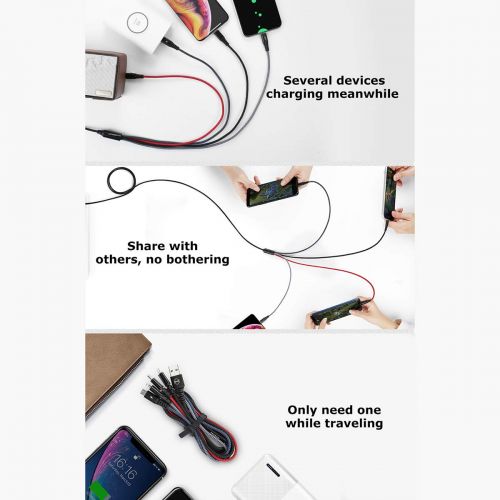  [아마존 핫딜]  [아마존핫딜]AICase Mcdodo Multi USB Kabel Universal USB Ladekabel 4 in 1 Mehrfach 3A 1,2 m Nylongeflecht fuer Mobiltelefone,Tablets und mehr