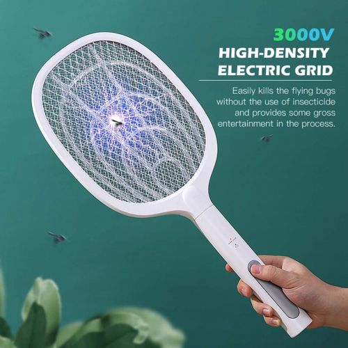  AICase Bug Zapper, 3000 Volt Indoor & Outdoor Electric Fly Swatter, USB Rechargeable Mosquito Killer Racket for Home Bedroom, Kitchen,Office, Backyard, Patio,Safe to Touch with 3-Layer Sa