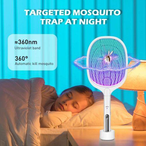  AICase Bug Zapper, 3000 Volt Indoor & Outdoor Electric Fly Swatter, USB Rechargeable Mosquito Killer Racket for Home Bedroom, Kitchen,Office, Backyard, Patio,Safe to Touch with 3-Layer Sa