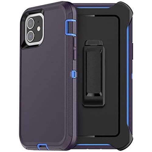  [아마존베스트]AICase Defense iPhone 12 Case iPhone 12 Pro Case with Two Screen Protector Tempered Glass 3 Layer Rugged Heavy Duty Cases for iPhone 12/ iPhone Pro,6.1 inch 2020 (Admiral Blue/Royal Blue)