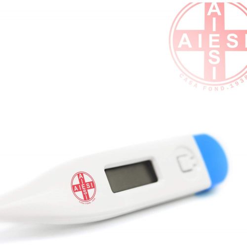  AIESI Digitales Thermometer fuer fieber professionelles bei erwachsenen und kinder DOCTOR DIGITHERM (Packung mit 2 stueck) # 24 monate garantie