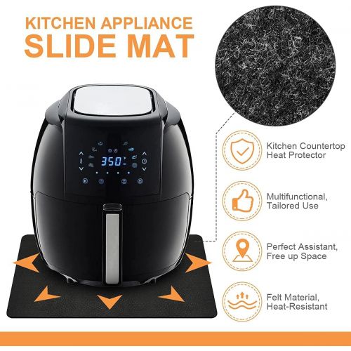  AIEVE Heat Resistant Mat for Air Fryer with Kitchen Appliance Sliders Function, 2 Pcs Kitchen Countertop Heat Protector Mat Kitchen Hot Pads for Ninja Foodi Air Fryer, Coffee Maker