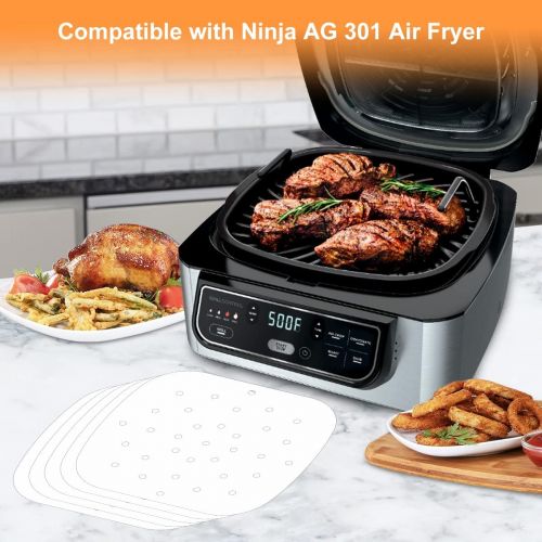  AIEVE Air Fryer Liners for Ninja AG301 Air Fryer, 100 Pcs Air Fryer Parchment Paper and 1 Pack Non-Stick Air Fryer Liner Compatible with Ninja Foodi Grill and Air Fryer Ninja Foodi