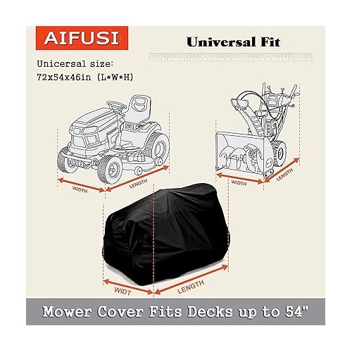  Riding Lawn Mower Cover Waterproof Garden Tractor Cover Heavy Duty Fits Decks up to 54’’, Large Premium Riding Lawn Tractor Cover Outdoor UV Resistant Protection, Universal Size