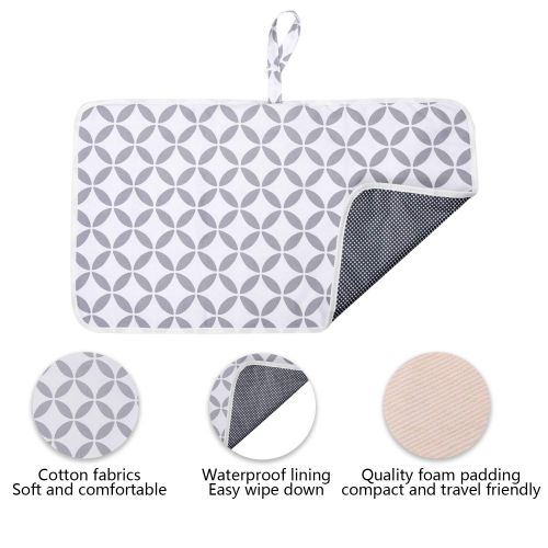  [아마존베스트]AIFUSI Diaper Changing Pad, Waterproof Pad Baby Portable Changing Mat Travel Mat Station for...