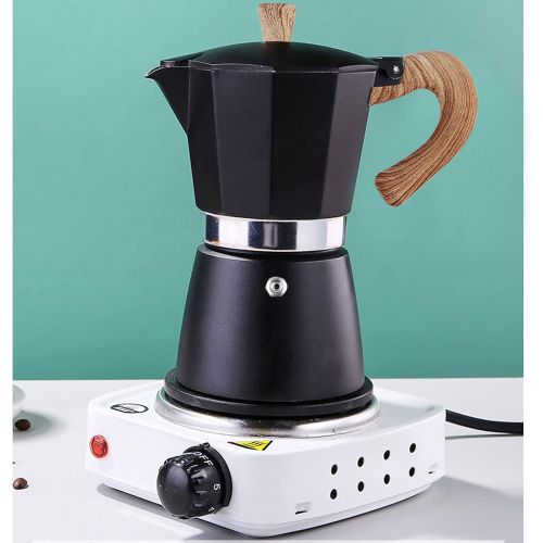  AIFUSI Stovetop Espresso Maker 3 Cup, Moka Pot - 5 oz Manual Cuban Coffee Percolator Machine Premium Aluminum Moka Italian Espresso Greca Coffee Maker Brewer Percolator